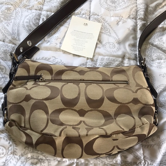 SOLDCOACH Beige/Brown Signature Jacquard Crossbody - Picture 7 of 8